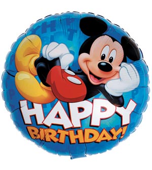 Kruipen woede oortelefoon Mickey Mouse Happy Birthday Foil Balloon from Karin's Florist