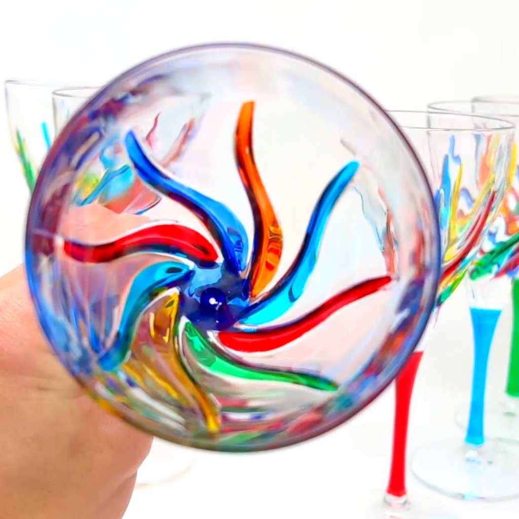 Trix Multi Color Italian Crystal Glassware